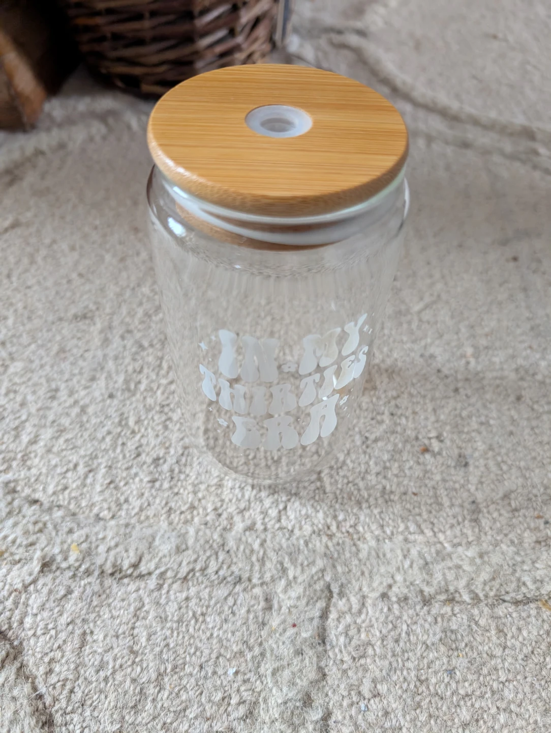 Glass Tumbler with Bamboo Lid and Straws - photo 2