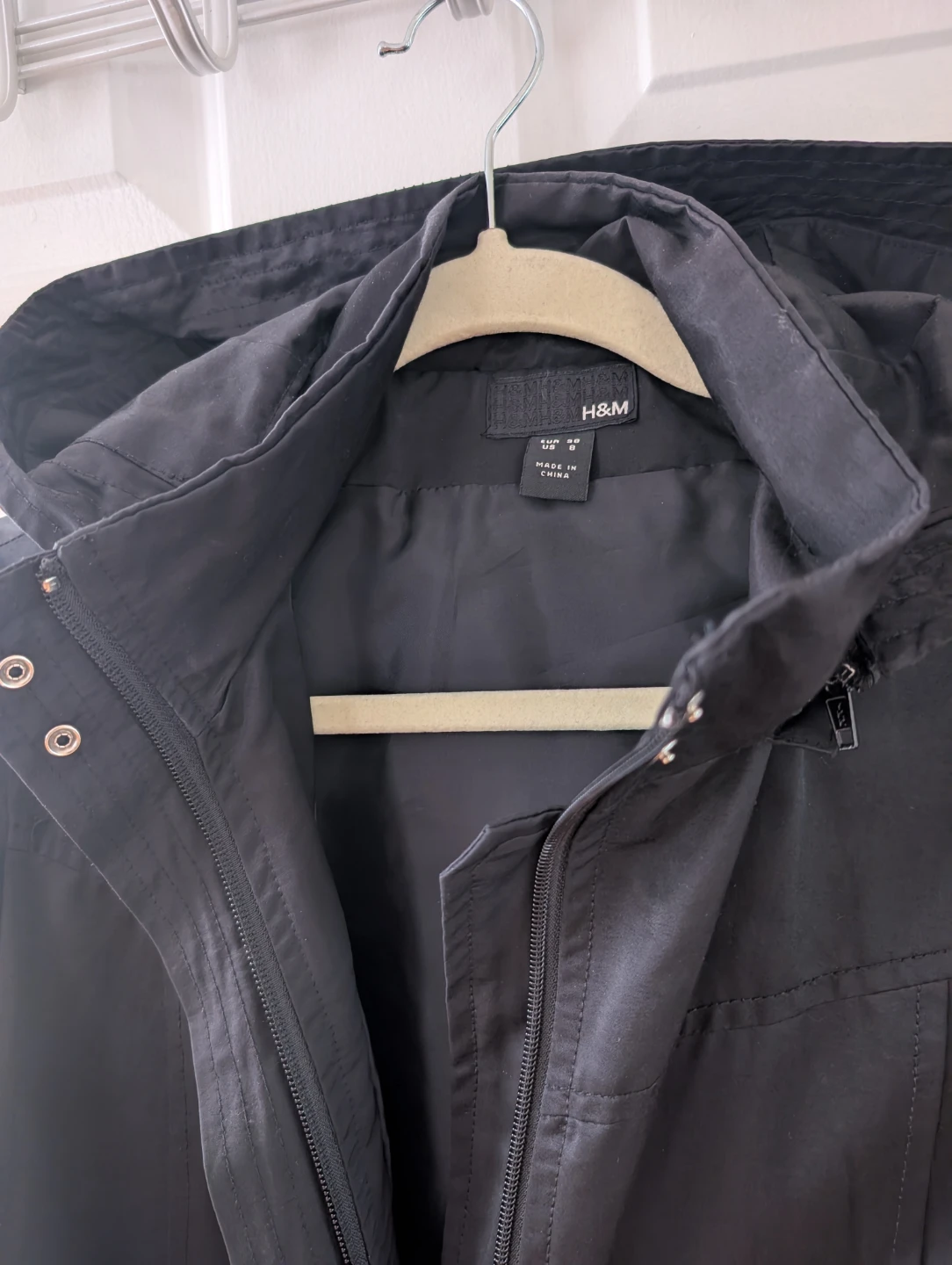 H&M Black Hooded Jacket / Coat - Size 8 - photo 2