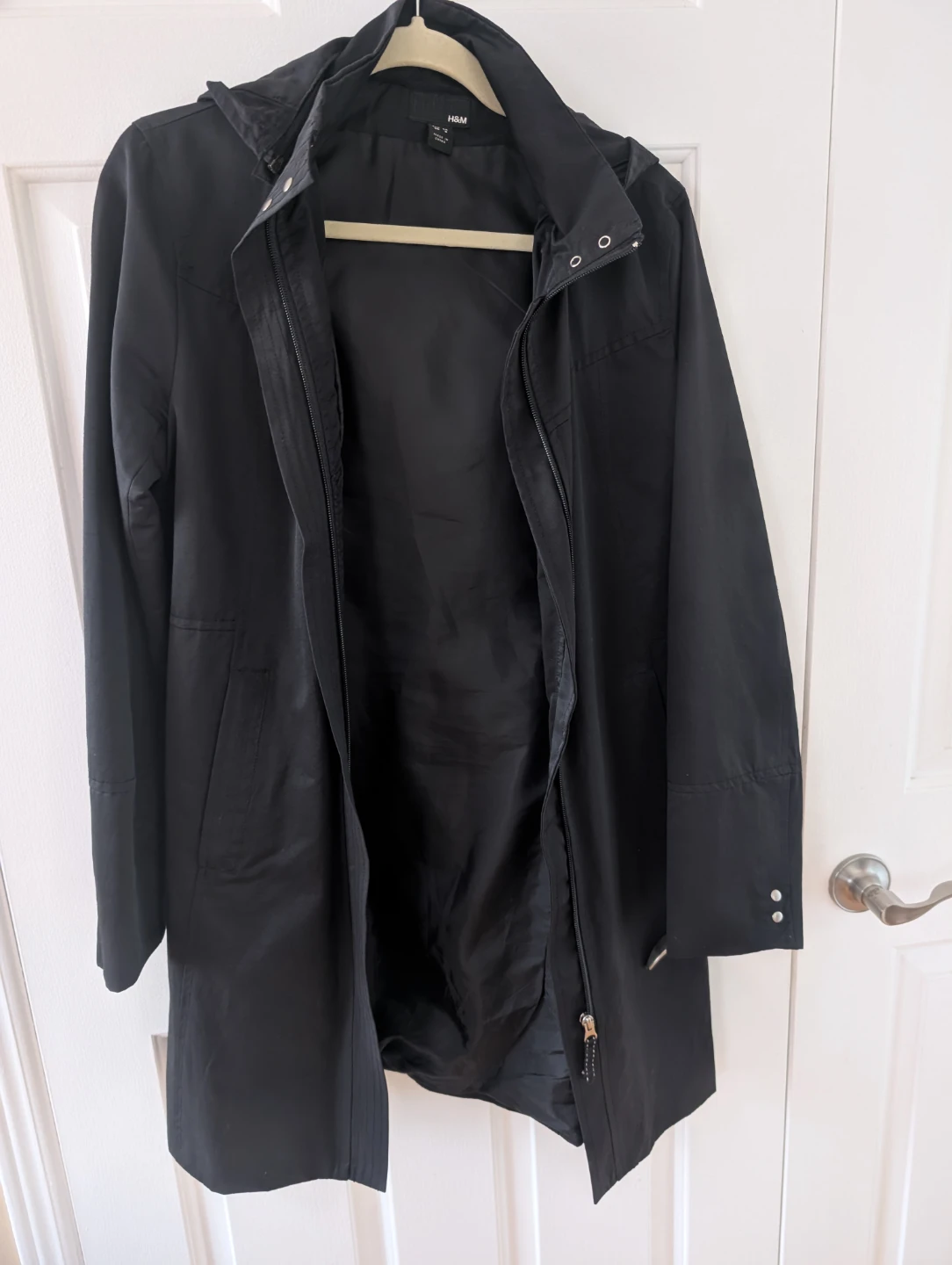 H&M Black Hooded Jacket / Coat - Size 8 - photo 4