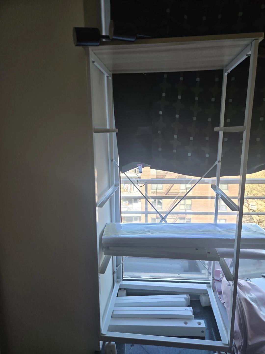 White Metal Clothes Rack with Wheels - photo 3
