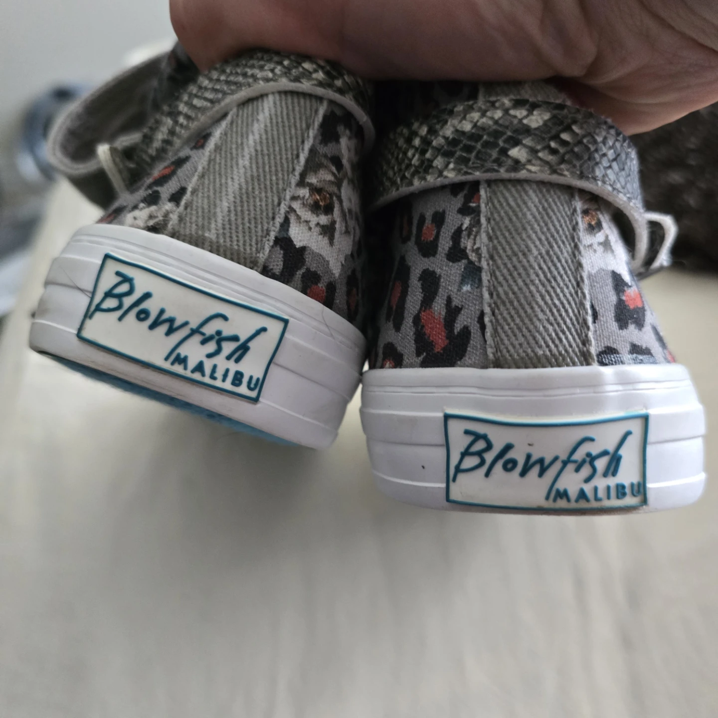 Blowfish Malibu Grey Canvas Sneakers with Zipper and Buckle - photo 2