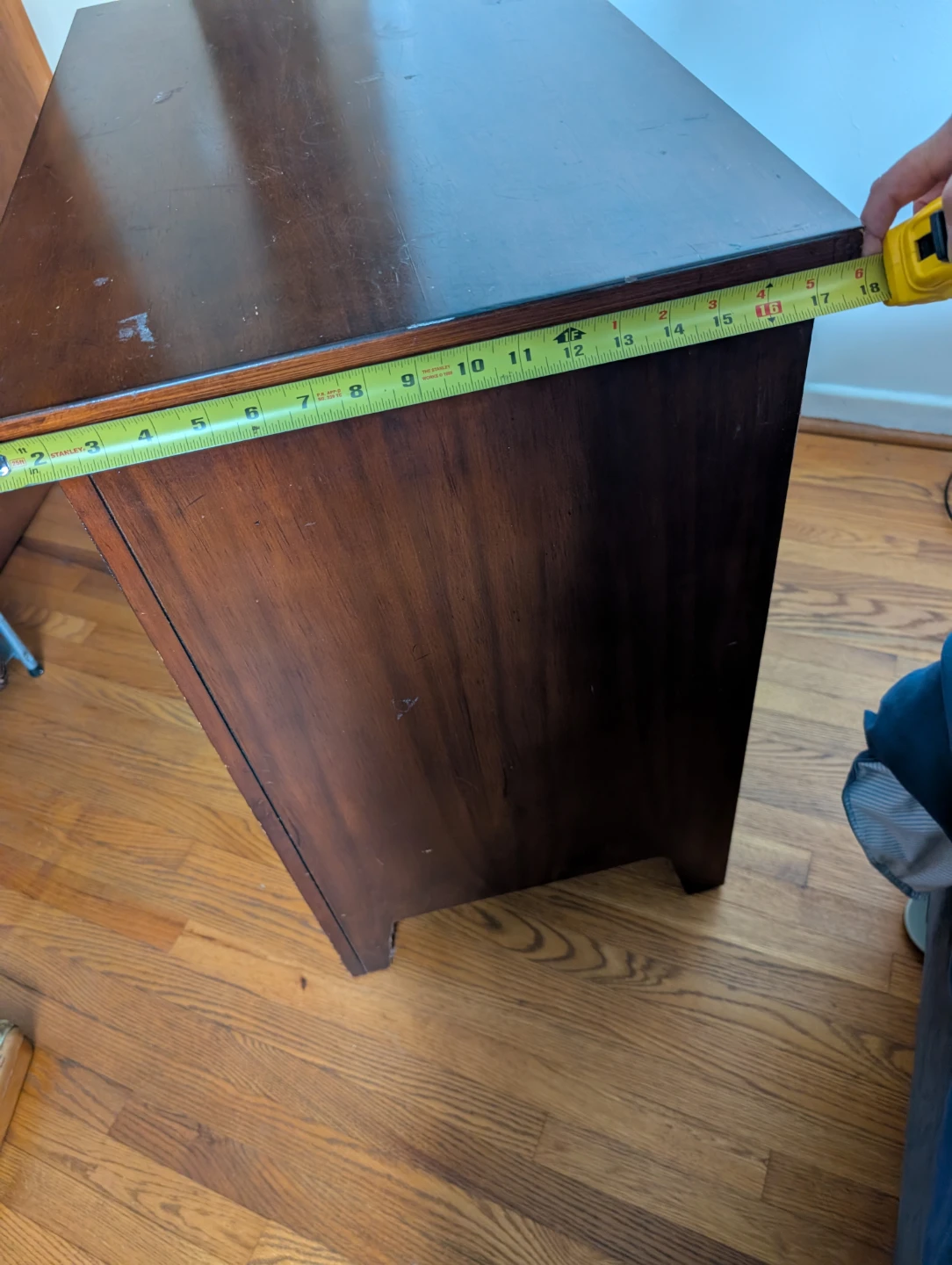 Wooden Nightstand with Drawer and Cabinet - photo 3
