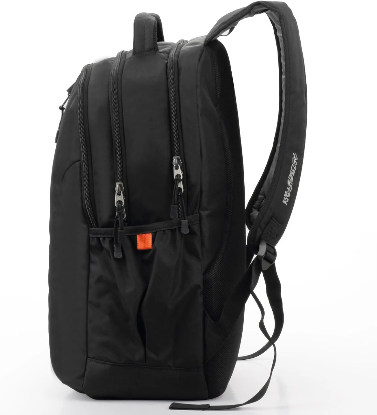 American Tourister Black Laptop Backpack with Orange Zipper - photo 5
