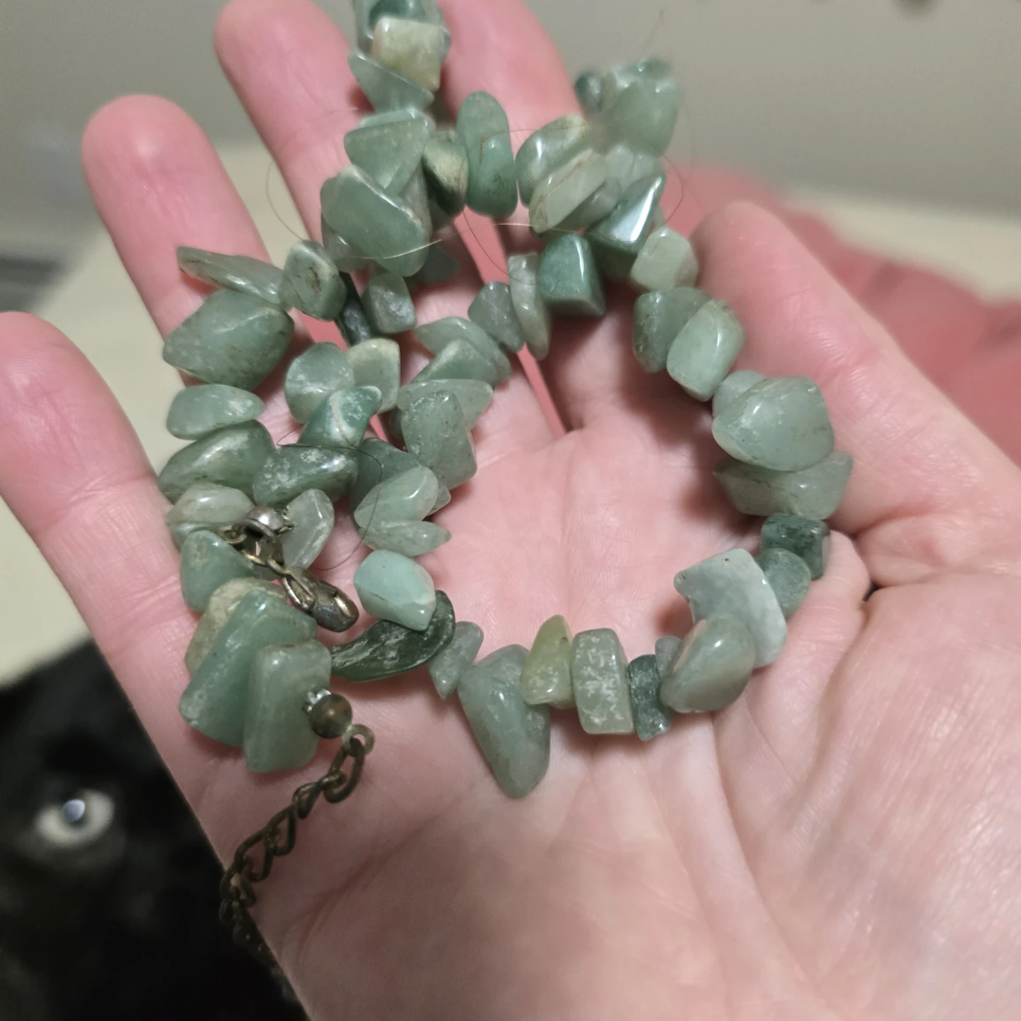 Green Stone Chip Beaded Necklace - photo 2