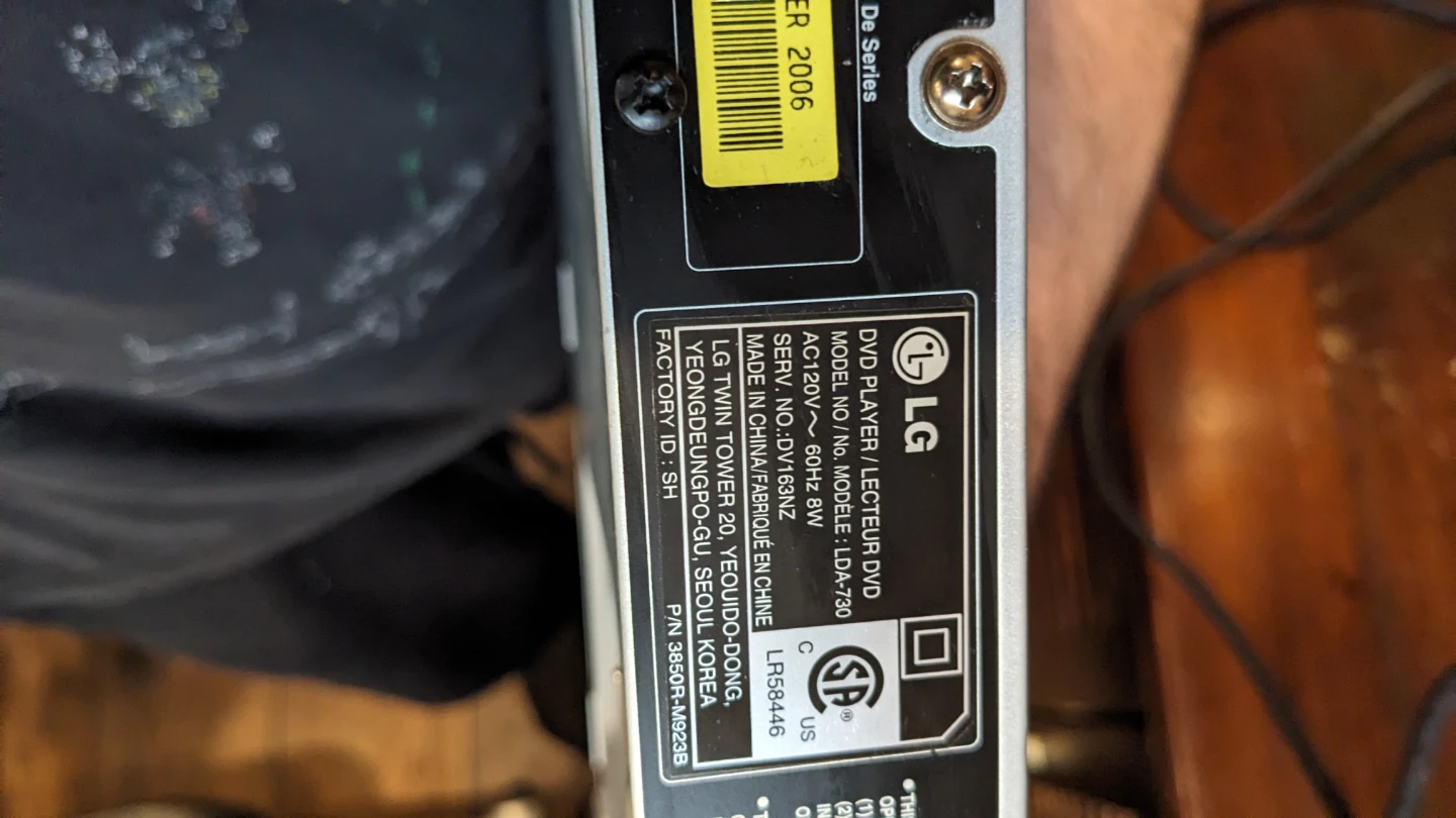 LG DVD Player - Model LDA-730 - photo 3