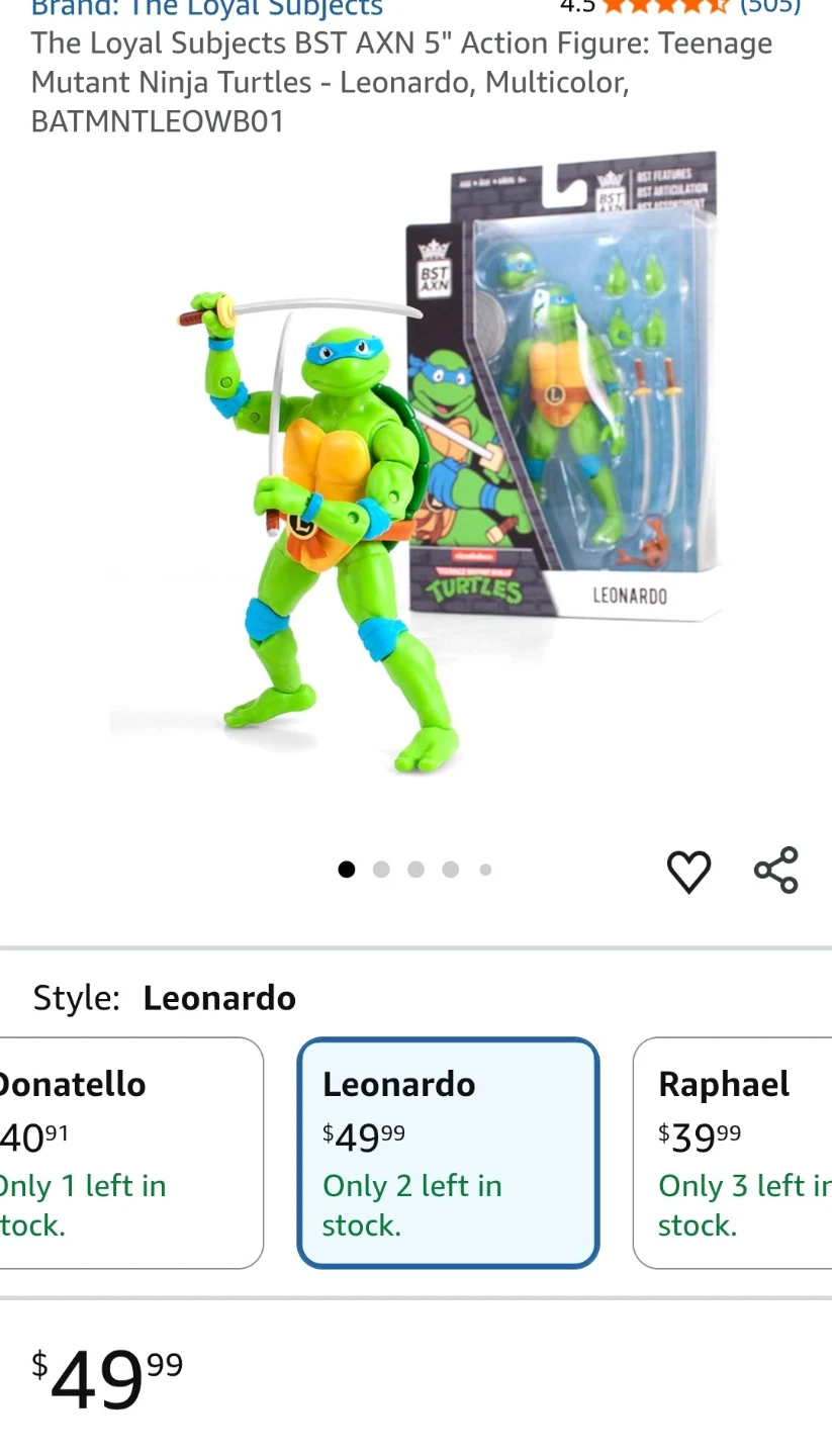 BST AXN Teenage Mutant Ninja Turtles Leonardo & Raphael - photo 3