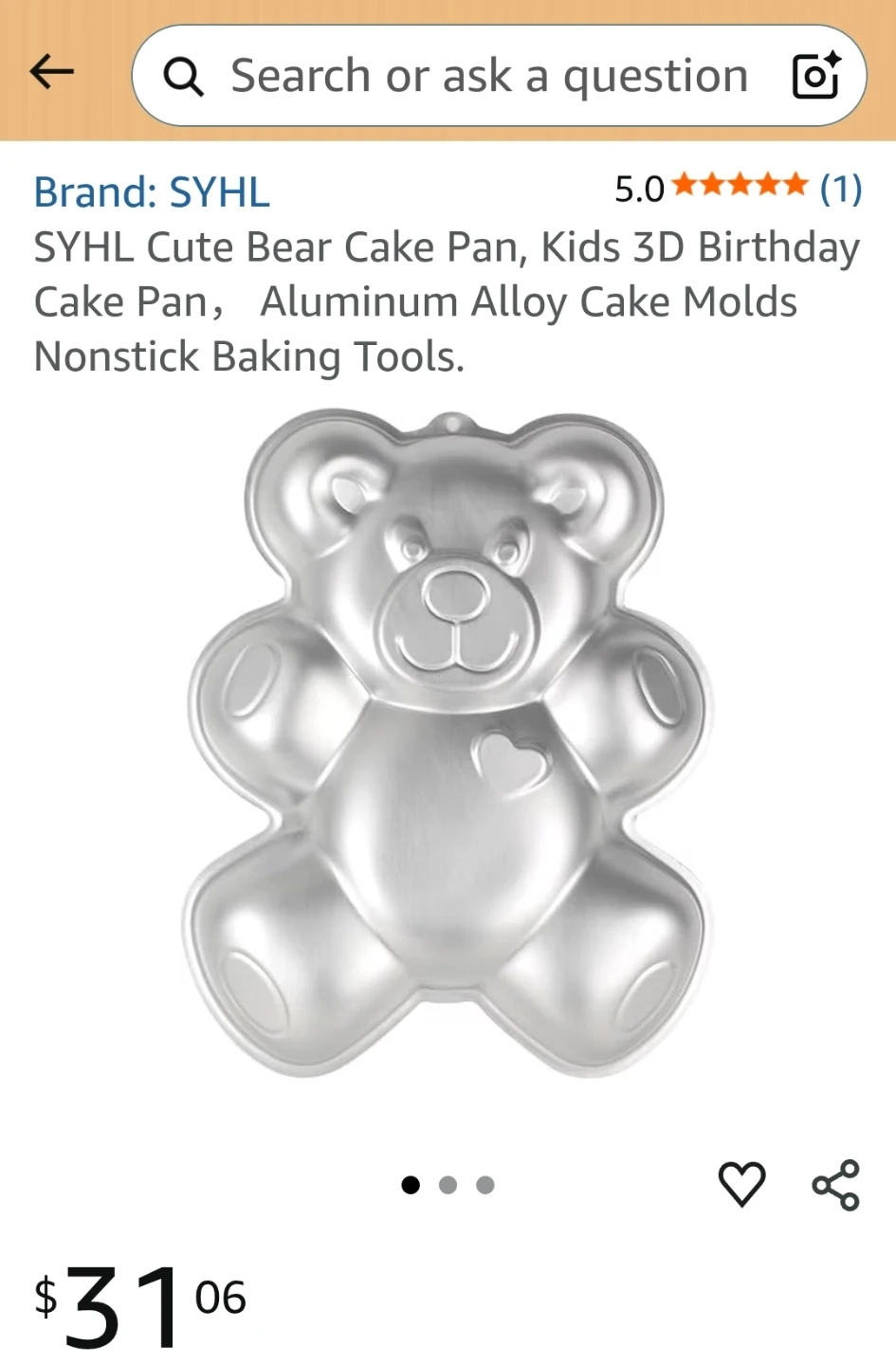 Teddy Bear Cake Pan 🌱