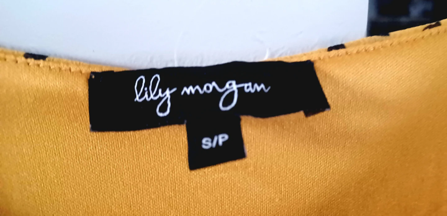 Lily Morgan Yellow Brown Dot Pattern Top S/P - photo 4