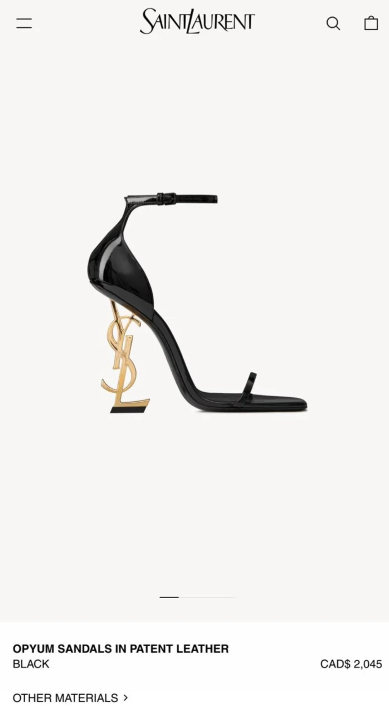 Saint Laurent Opyum Sandals in Black Patent Leather - photo 5
