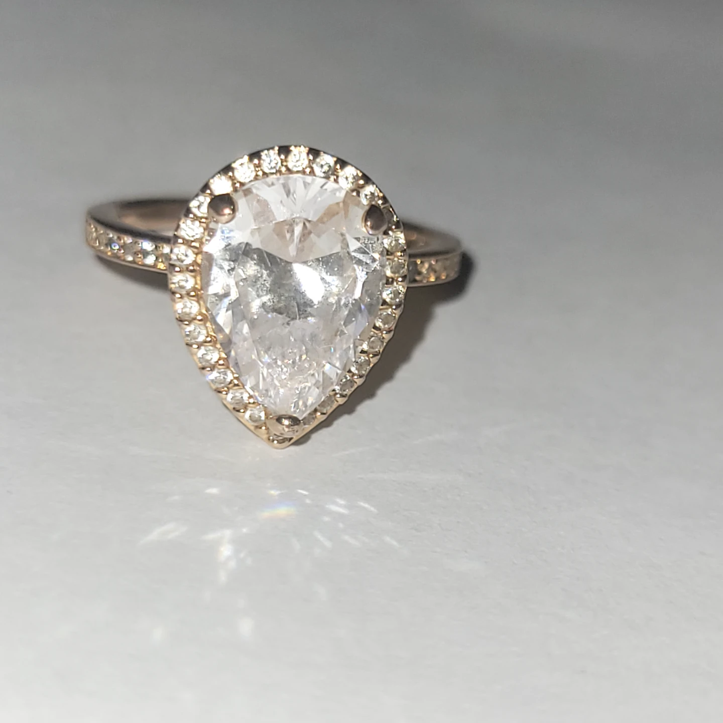 Pandora Pear Cut Halo Ring -size 4.5