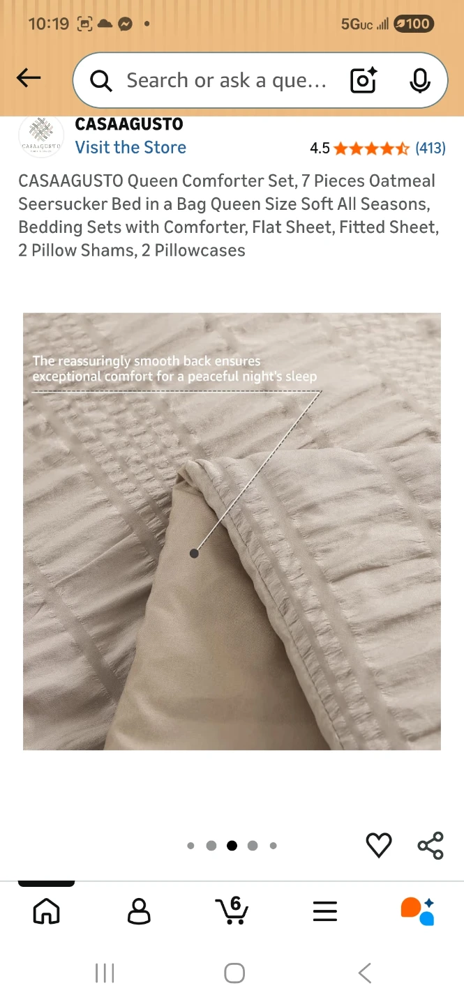CASAAGUSTO Queen Comforter Set - 7 Pieces Oatmeal Seersucker - photo 3