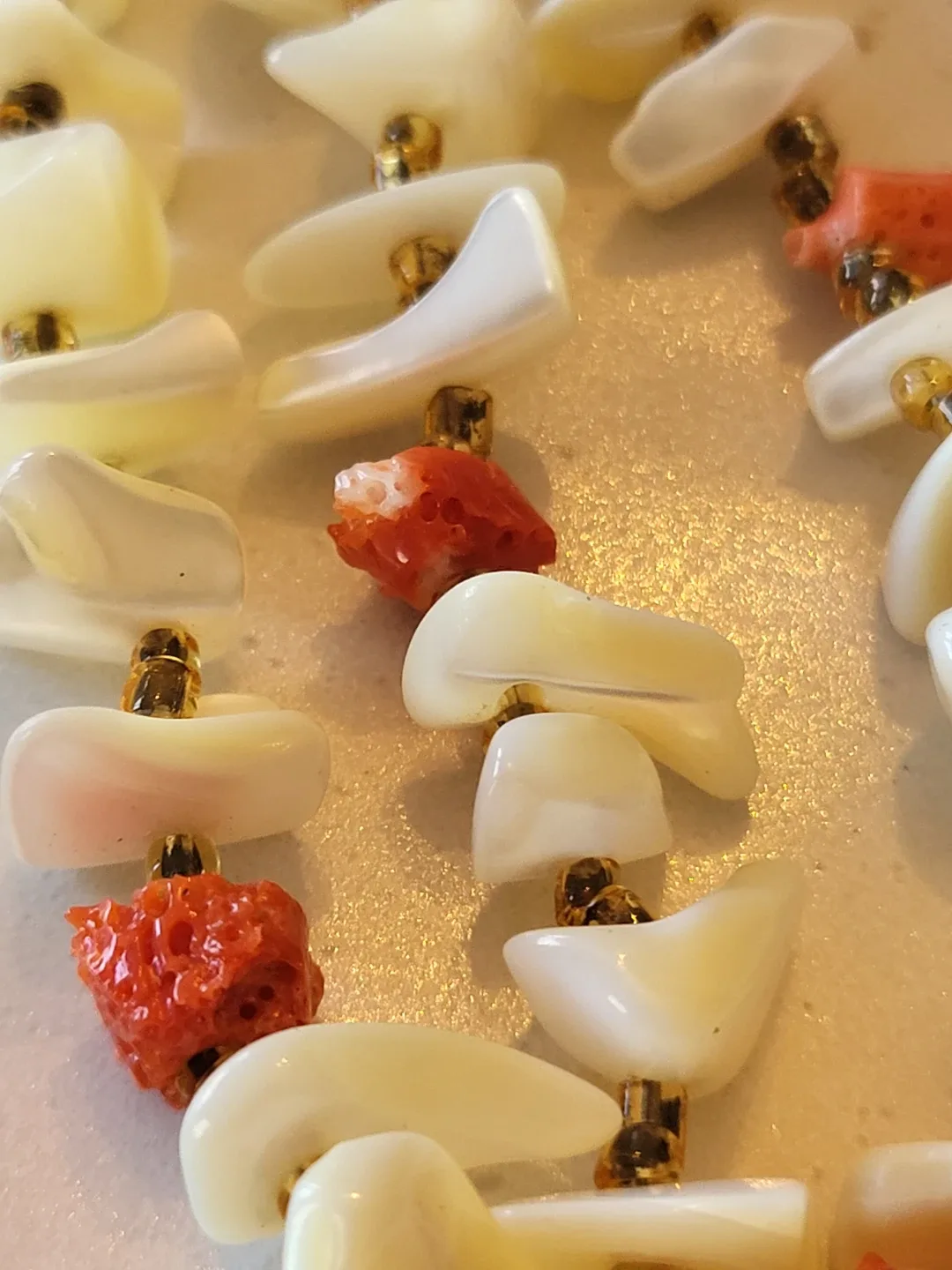 Multi-strand Shell and Coral Necklace - photo 2