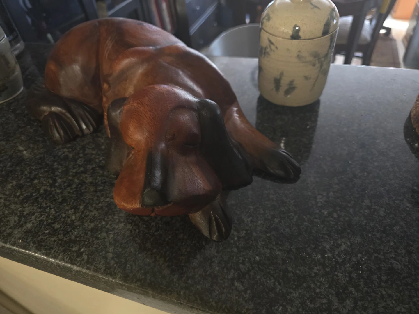 Dog hand carved wooden 14" - photo 2