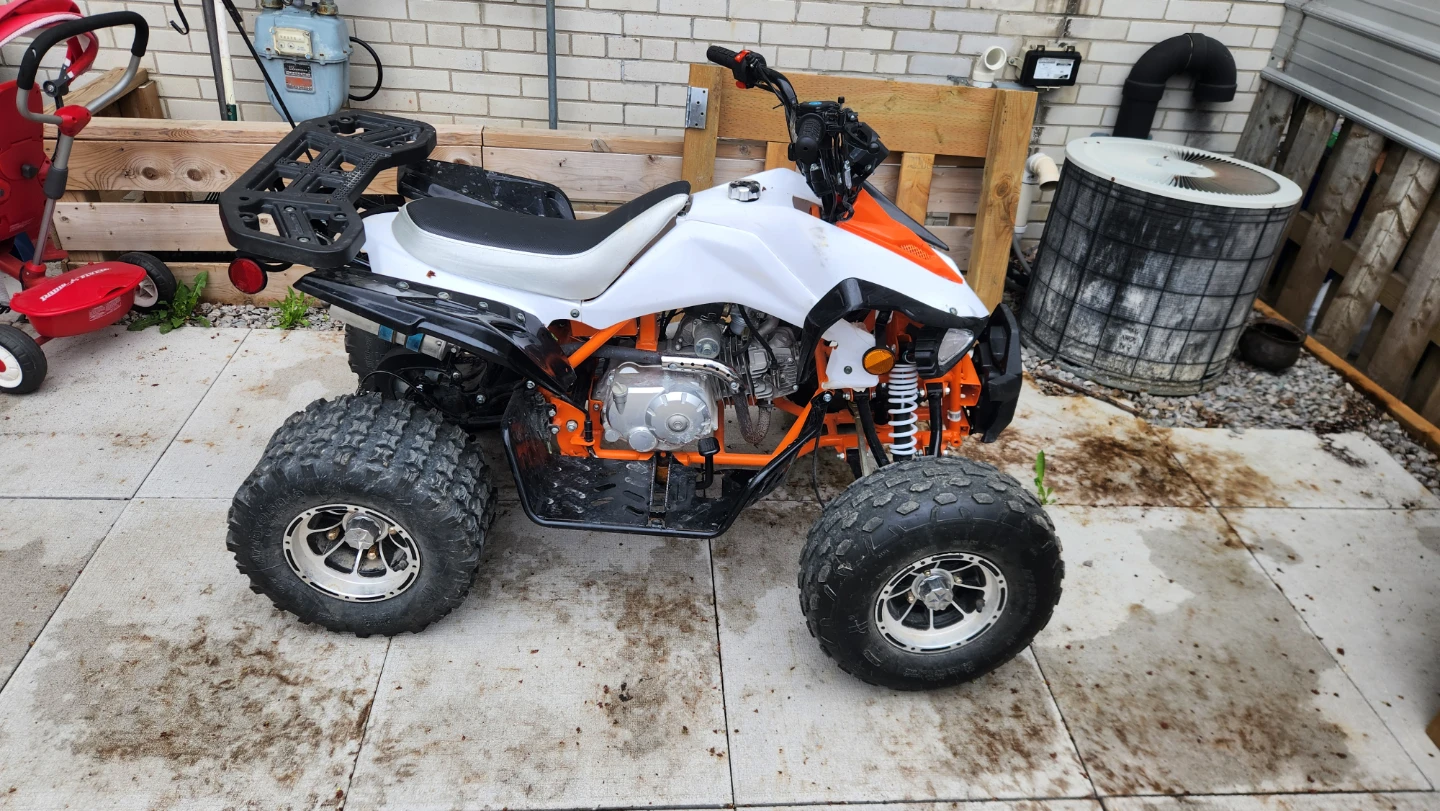 Kids ATV Quad Bike - White & Orange