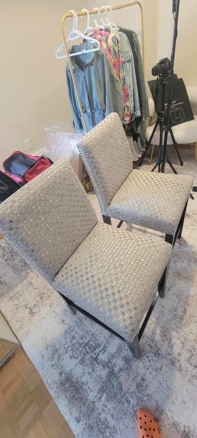 Set of 2 Upholstered Bar Chairs