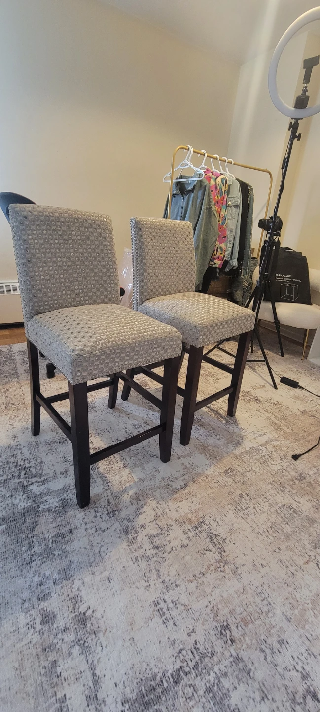 Set of 2 Upholstered Bar Chairs - photo 2