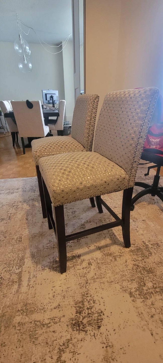 Set of 2 Upholstered Bar Chairs - photo 3