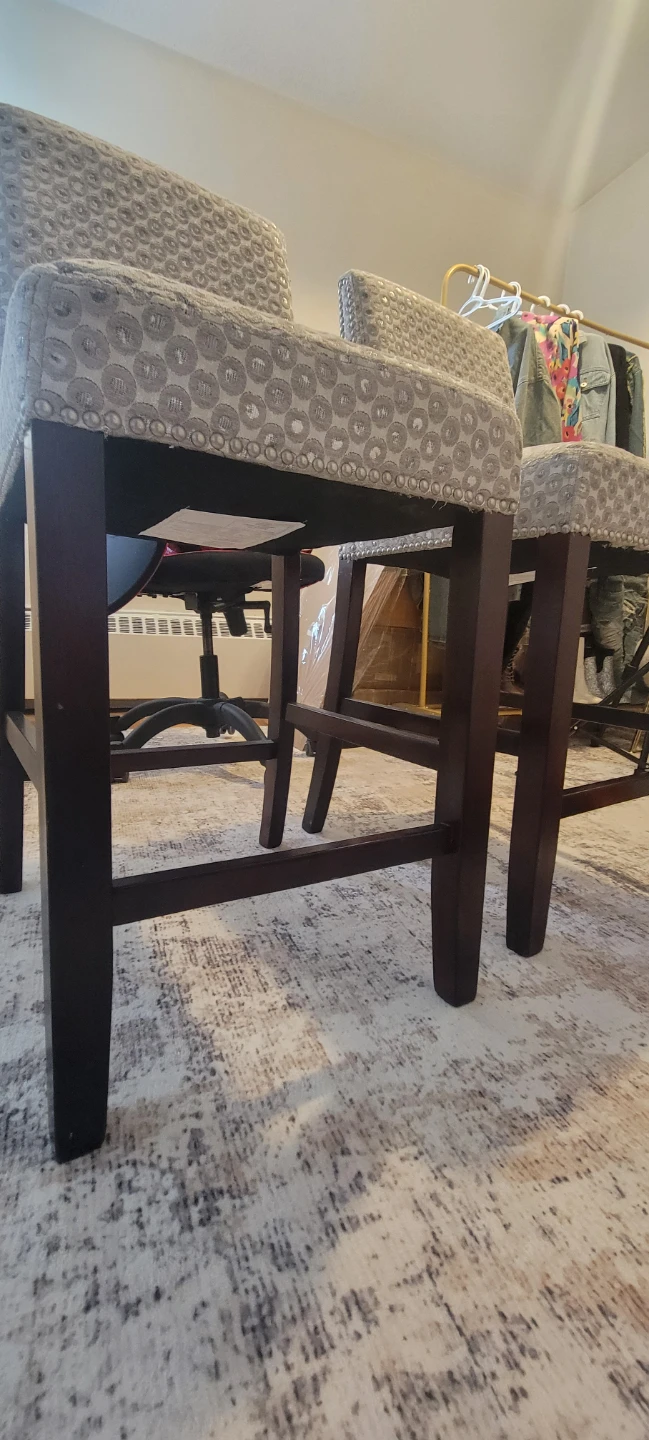 Set of 2 Upholstered Bar Chairs - photo 4