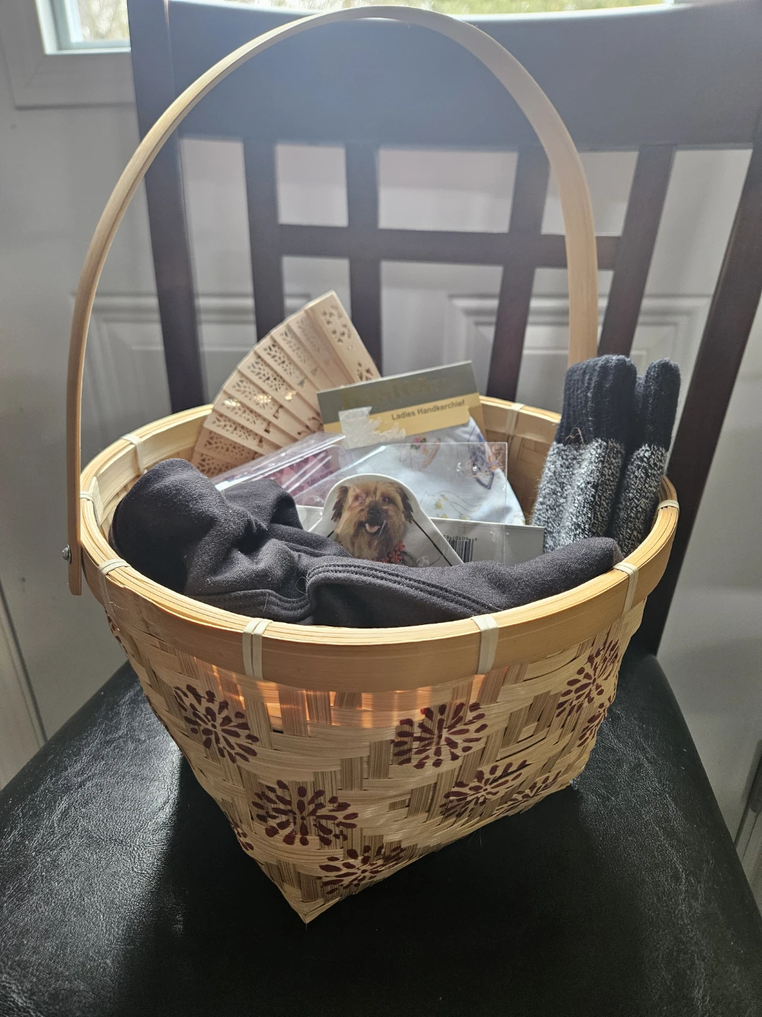 Women's Gift Basket with new top, fan, wine set, and more