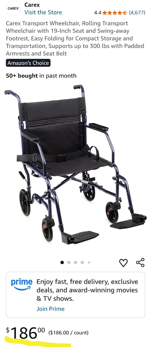 NEW- Carex Transport Wheelchair ♿🦽 - photo 4