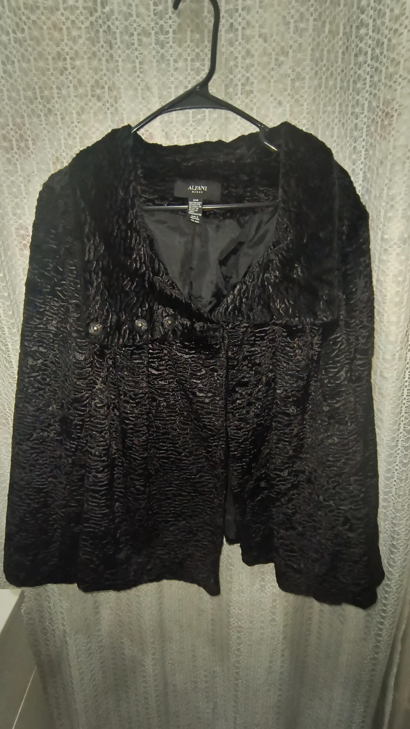 Alfani Woman Black Faux Fur Jacket 18W - photo 2