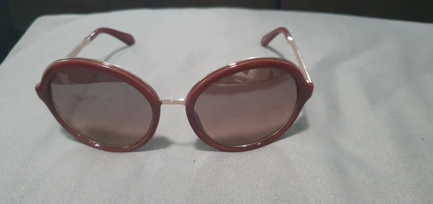 Women's Oval Sunglasses - Burgundy & Gold