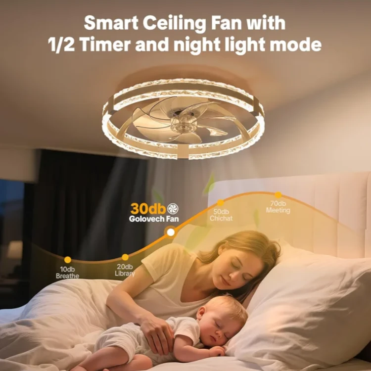 Reversible White Ceiling Fan with Stepless Dimmable Lighting - photo 5