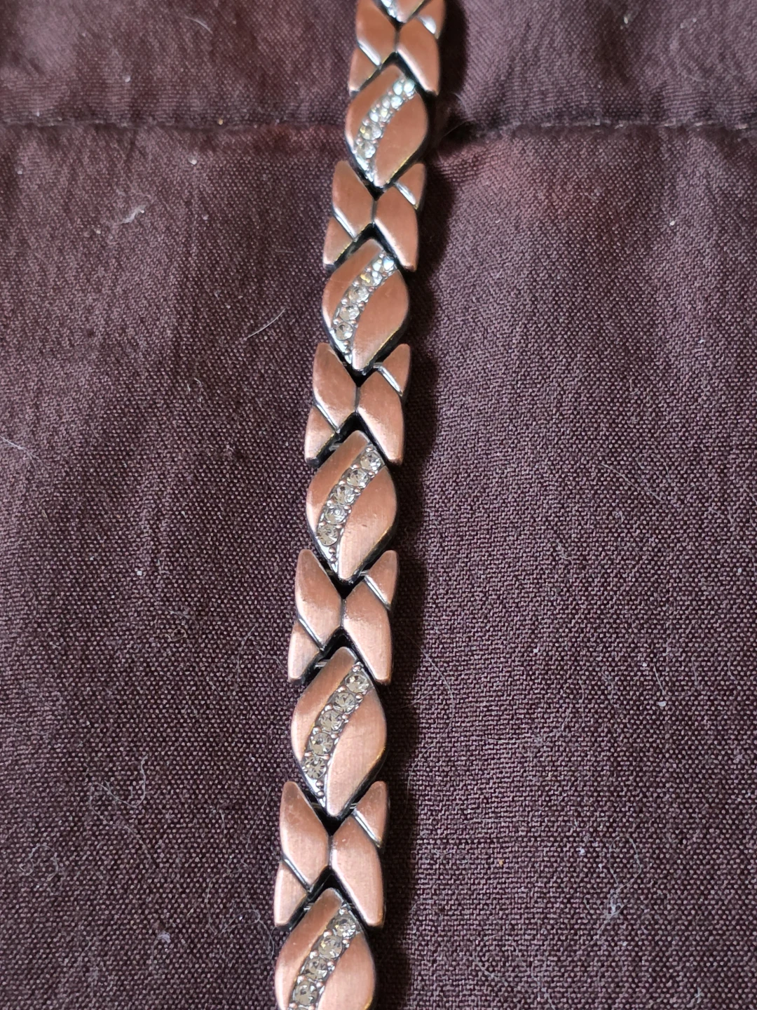Magnetic Copper Bracelet with Rhinestones - photo 2