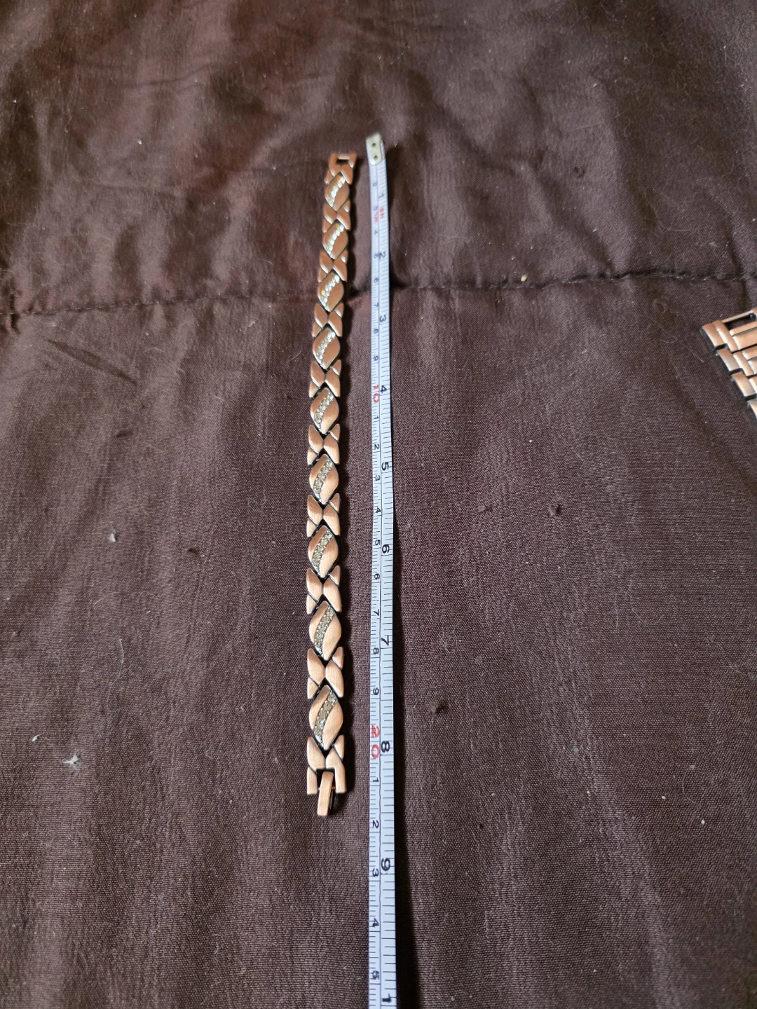 Magnetic Copper Bracelet with Rhinestones - photo 3