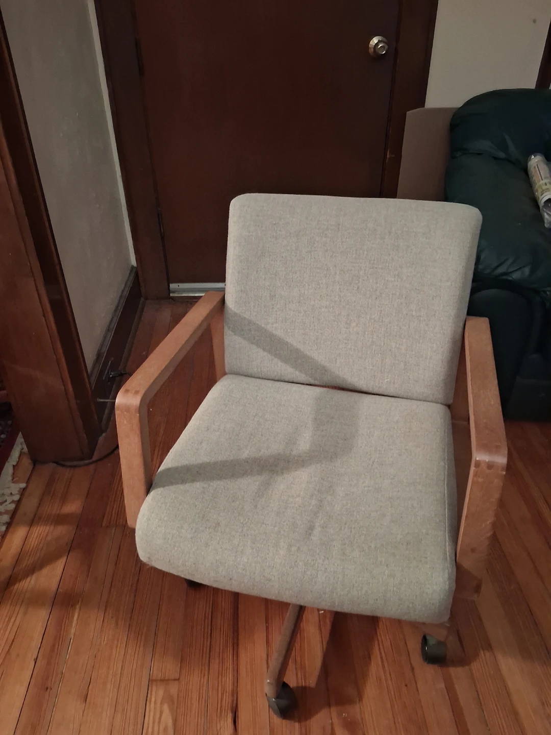 Office Chair with Wooden Frame and Upholstered Seat