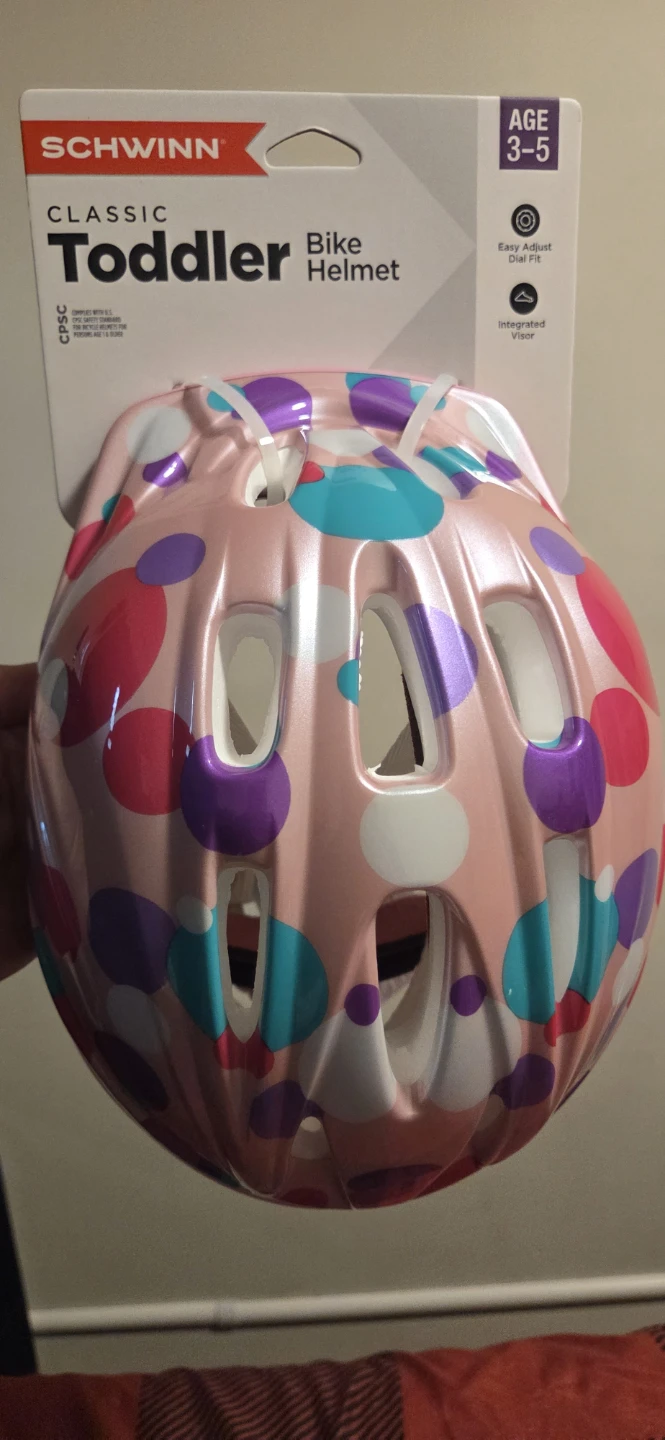 Schwinn Classic Toddler Bike Helmet, Age 3-5, Pink Polka Dot