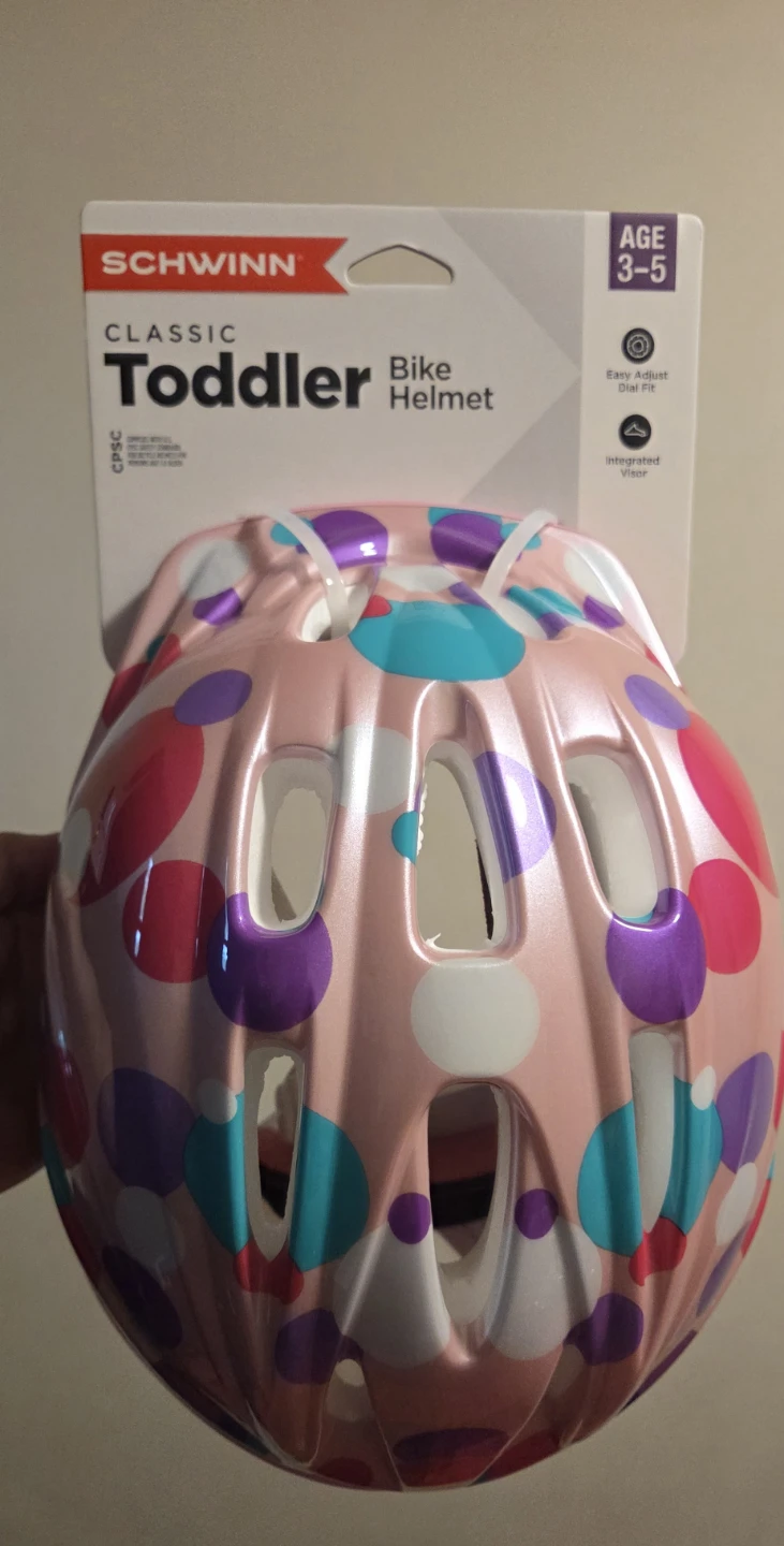 Schwinn Classic Toddler Bike Helmet, Age 3-5, Pink Polka Dot - photo 3