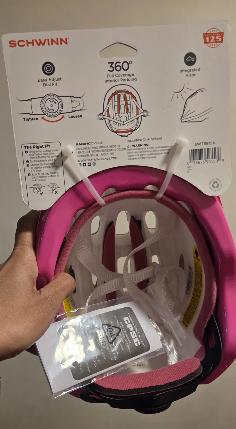 Schwinn Classic Toddler Bike Helmet, Age 3-5, Pink Polka Dot - photo 4