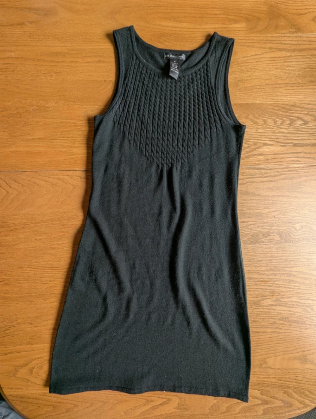 DESIGNHISTORY Women's Black Cable Knit Tank Dress Size Medium