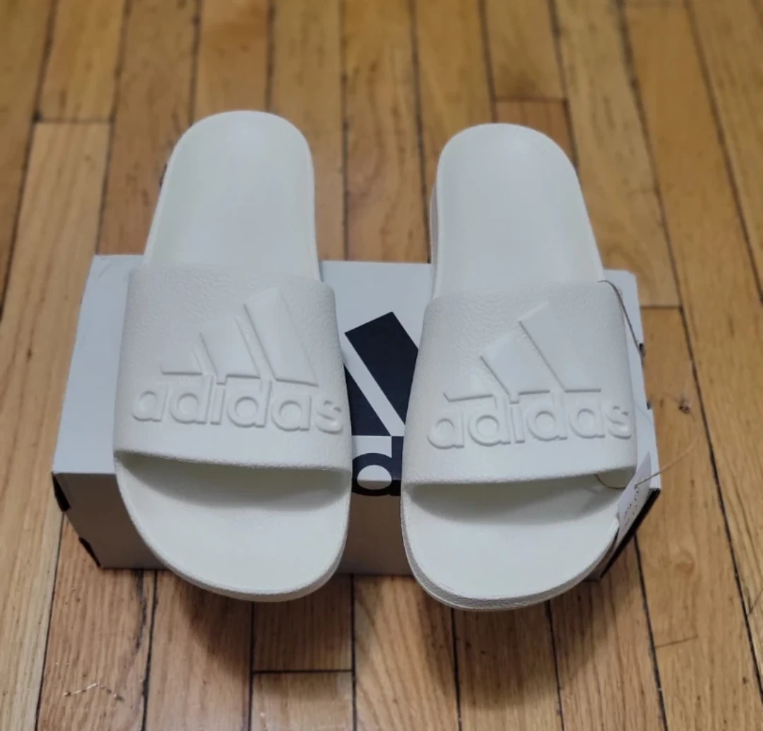 Adidas Adilette Aqua Slides - Cream White - US Men 10