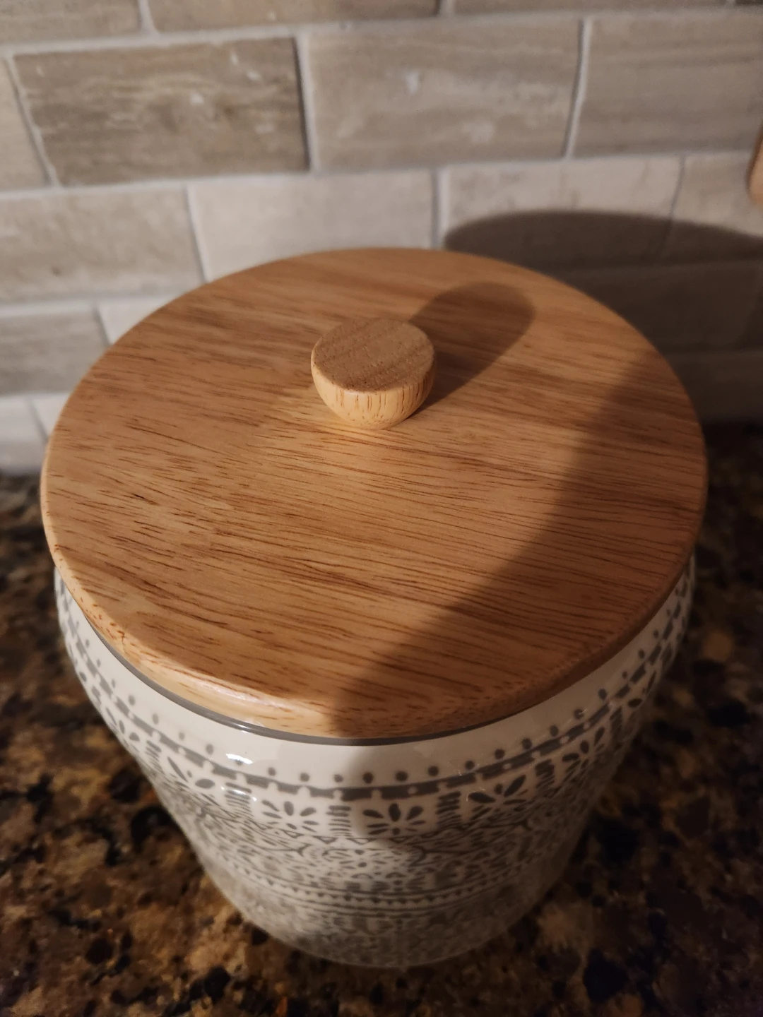 Threshold Stoneware Canister with Wood Lid - photo 2