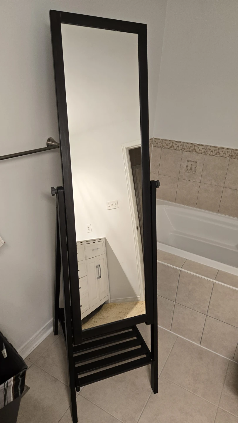 Standing Mirror with Shelf