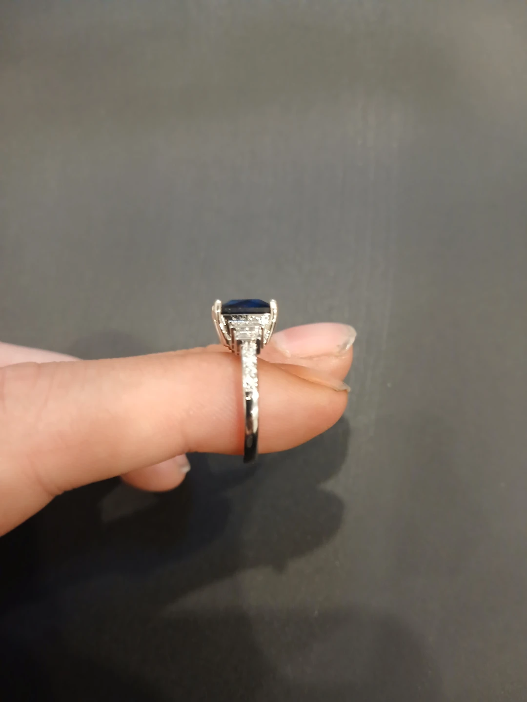 925 Silver Blue & White 5A Zirconia Ring - photo 2