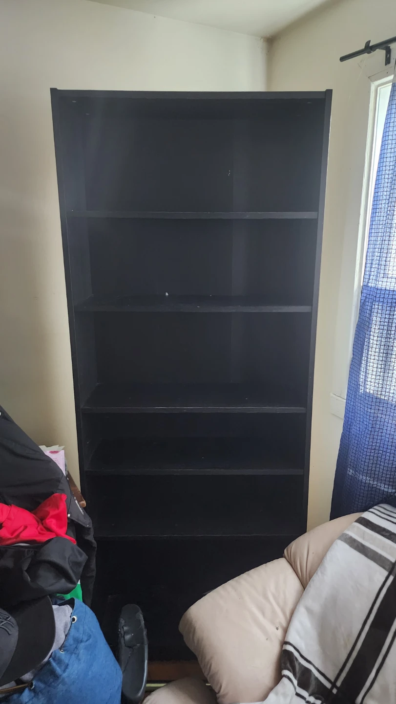 Black 5-shelf bookcase