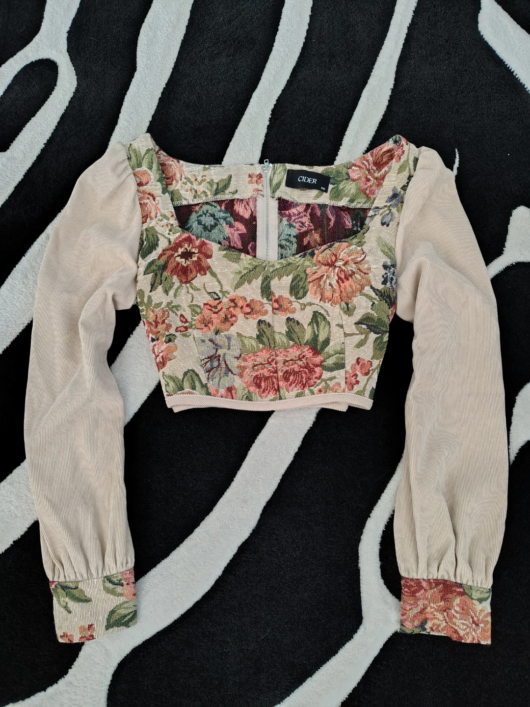 Floral Jacquard corset top XS