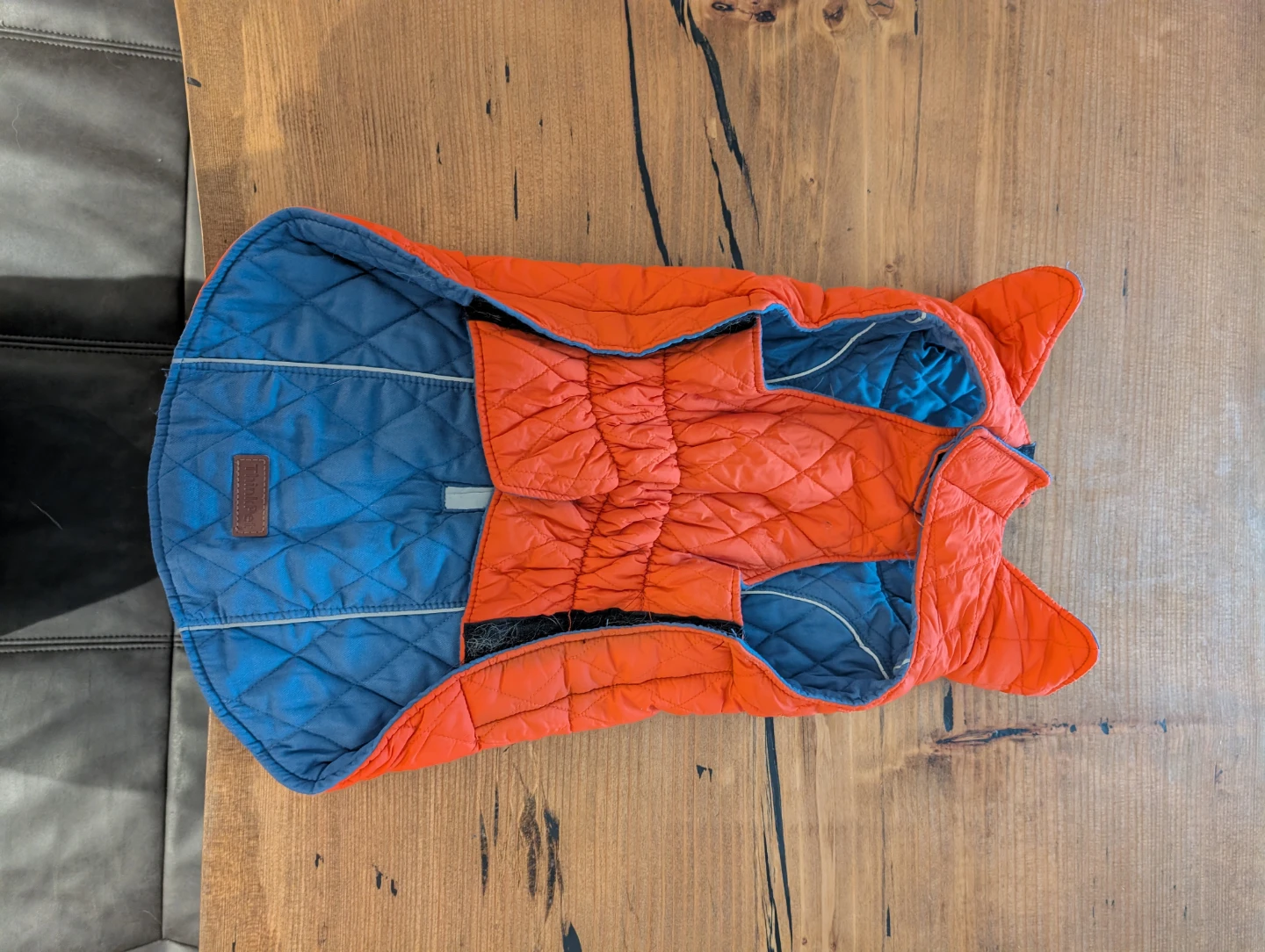Orange Quilted Dog Jacket 3XL