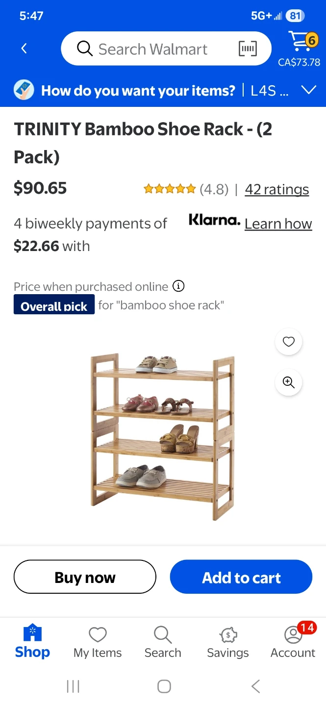 TRINITY Bamboo 4-Tier Shoe Rack - photo 2