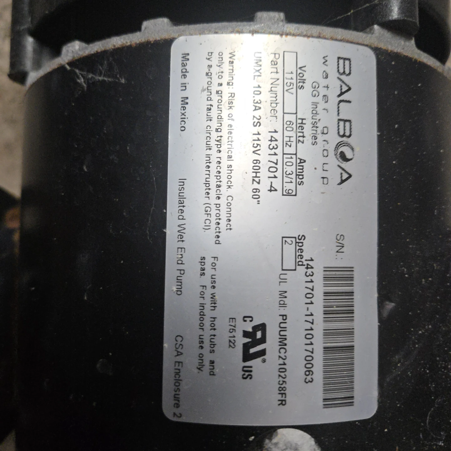 Balboa Water Group 1431701 Spa Pump - photo 2