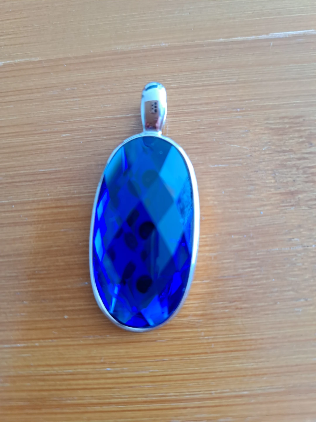 Acero inoxidable Blue Gemstone Pendant