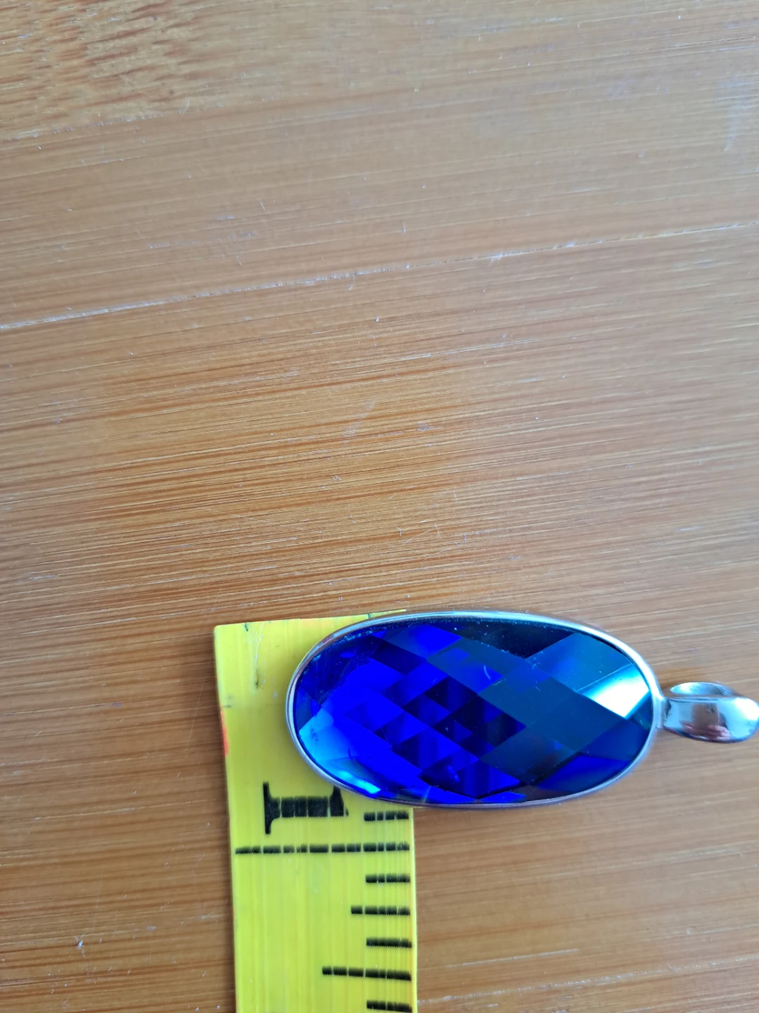 Acero inoxidable Blue Gemstone Pendant - photo 3