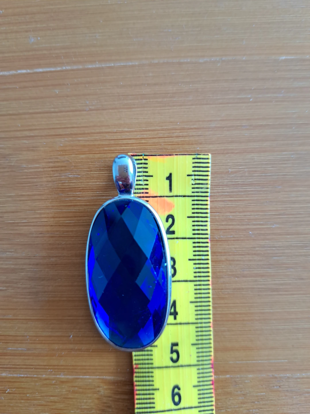 Acero inoxidable Blue Gemstone Pendant - photo 4