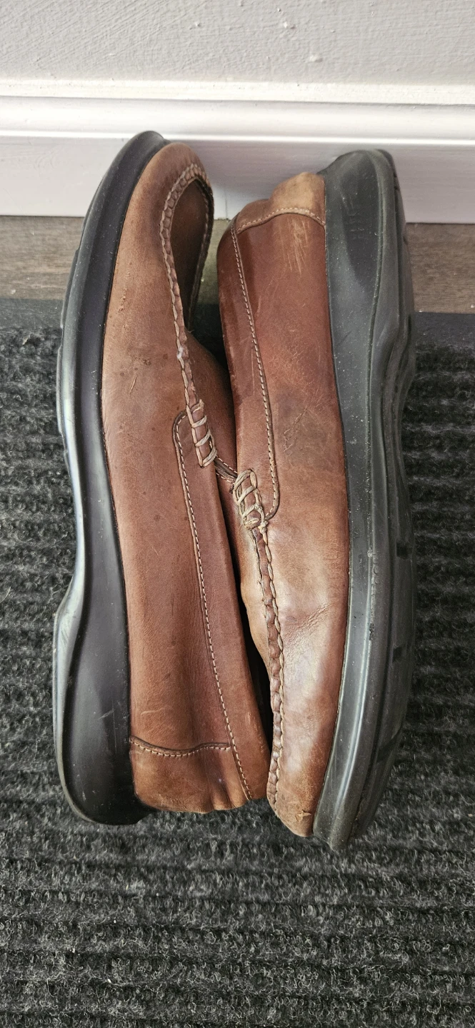 Men's Cole Haan Brown Leather Moc Toe Loafers Size 10 - photo 3