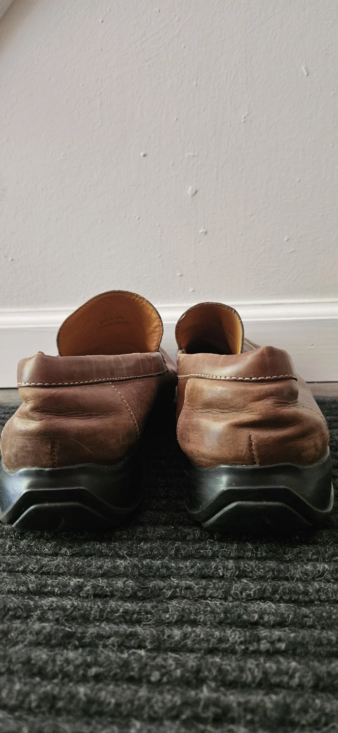 Men's Cole Haan Brown Leather Moc Toe Loafers Size 10 - photo 4