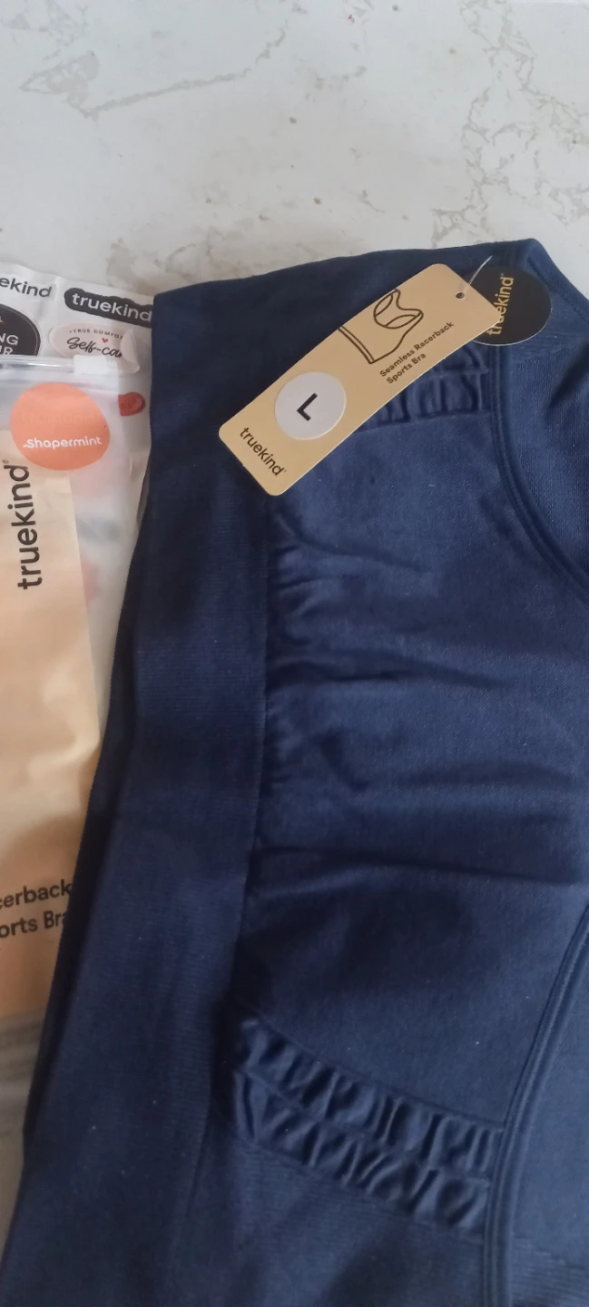 Truekind Seamless Racerback Sports Bra - Navy, Size L - photo 3