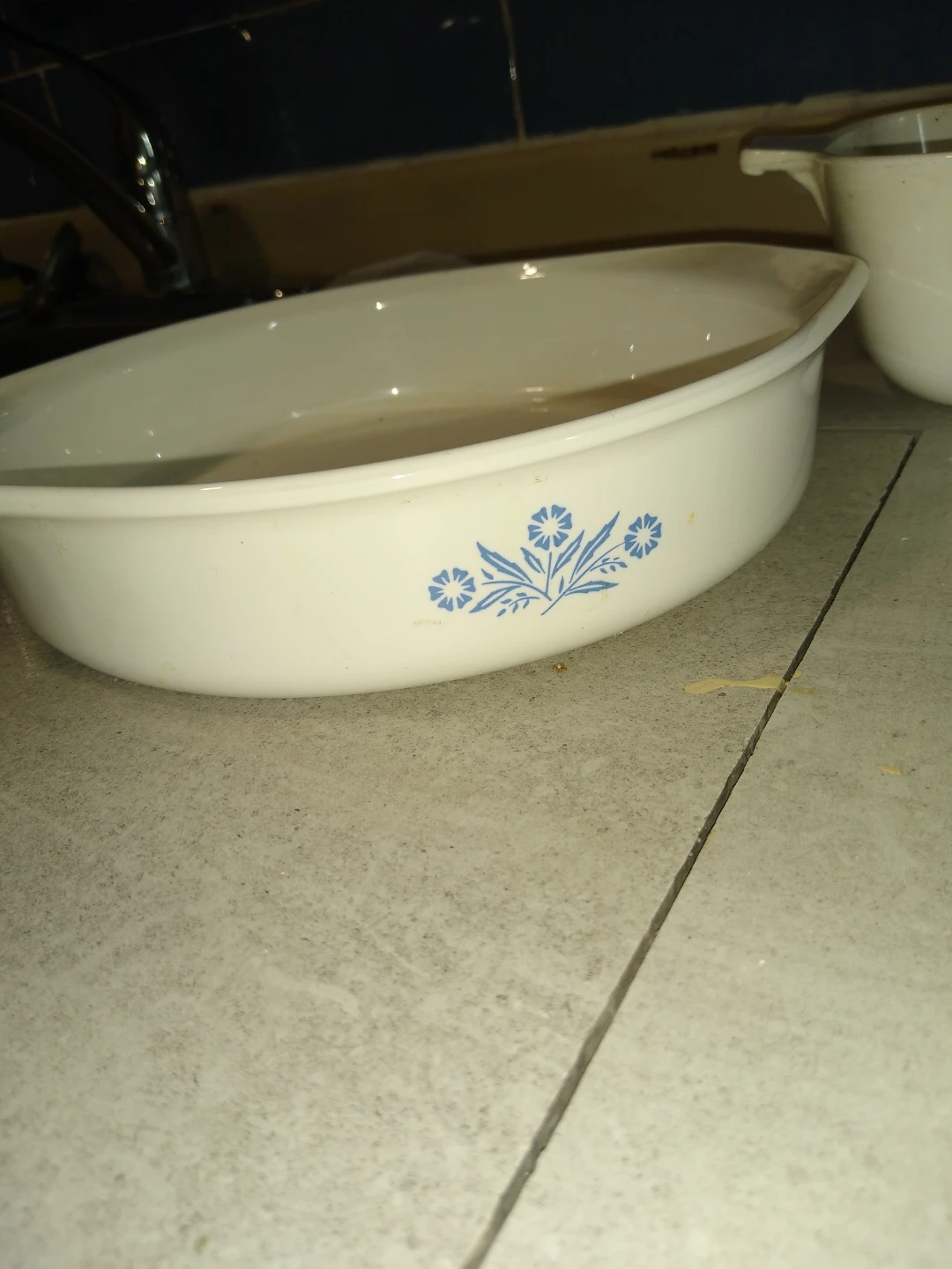 set of CorningWare cornflower blue cookware